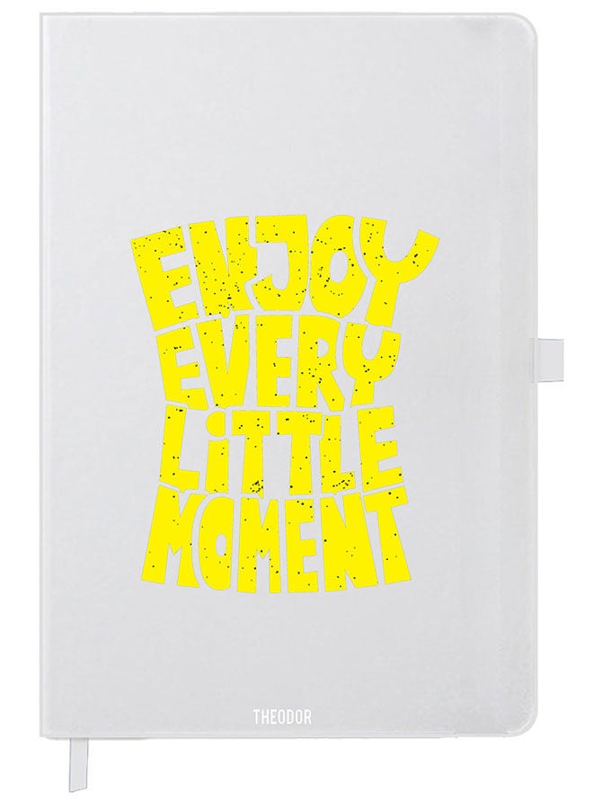 Theodor Designer A5 Thick White Hardcover Notebook Enjoy Every - Image 1