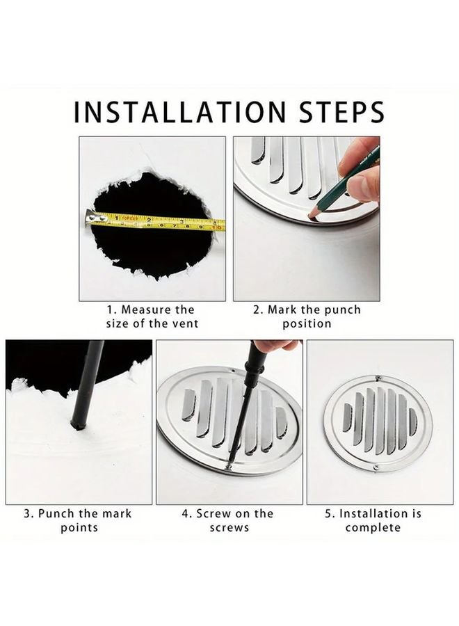 150mm Stainless Steel Round Air Vent Grille Durable Metal Construction Easy Installation - Image 5