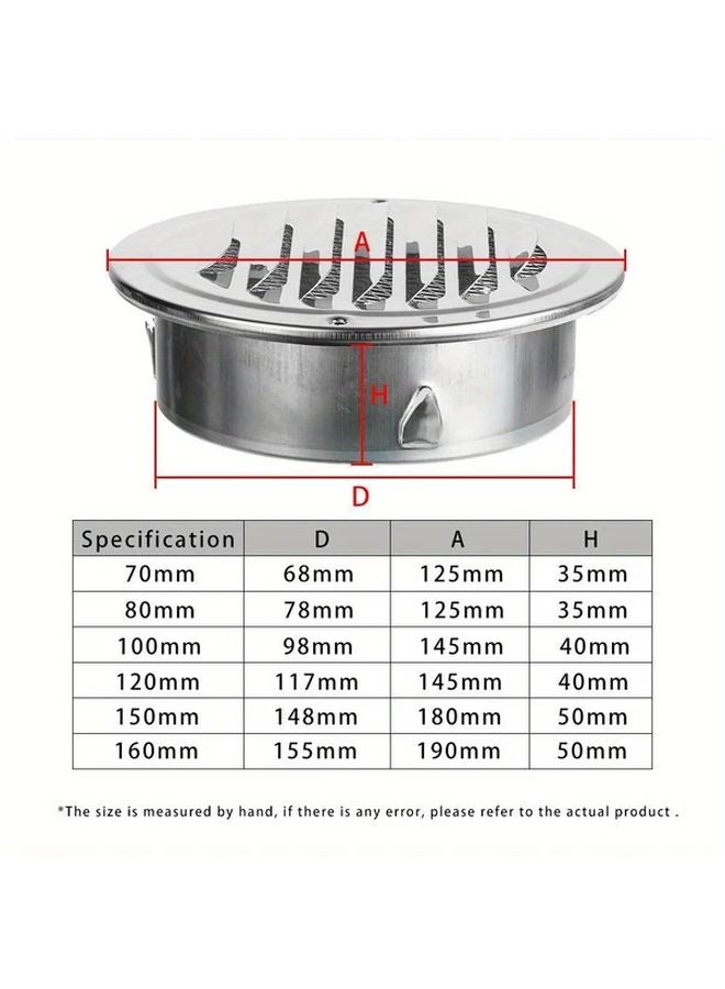 150mm Stainless Steel Round Air Vent Grille Durable Metal Construction Easy Installation - Image 3