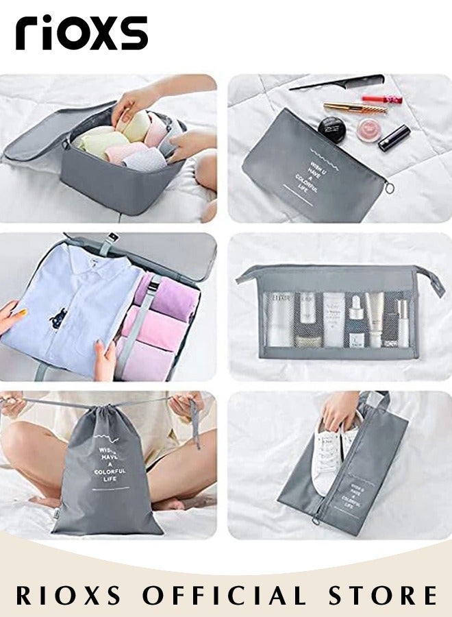 ريوكس 9 قطع مكعبات تغليف للسفر، منظم مكعبات تغليف أمتعة مقاوم للماء، مجموعة مكعبات تغليف للسفر، مكعبات تخزين الملابس والأحذية، حقائب منظم سفر قابلة لإعادة الاستخدام للأغراض الأساسية للسفر - Image 5