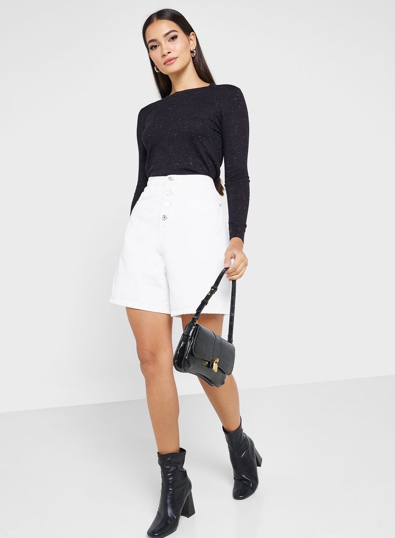 WHISTLES Crew Neck Shimmer Sweater - Image 4