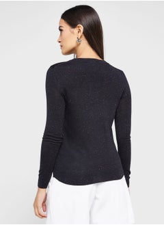 WHISTLES Crew Neck Shimmer Sweater  - Image 2