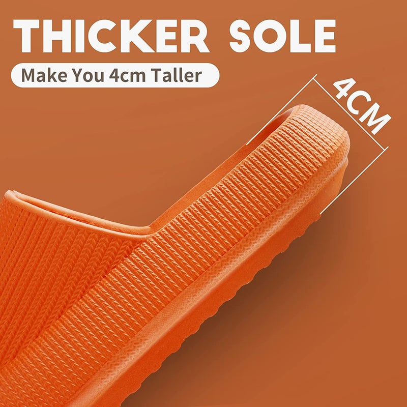 Non-Slip Thick Cloud Slides for Women and Men, Fast-Dry Pillow Slippers for Shower Home Spa Beach - Image 4