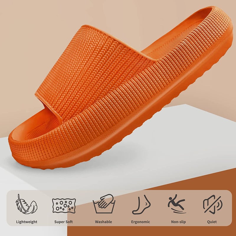Non-Slip Thick Cloud Slides for Women and Men, Fast-Dry Pillow Slippers for Shower Home Spa Beach - Image 2