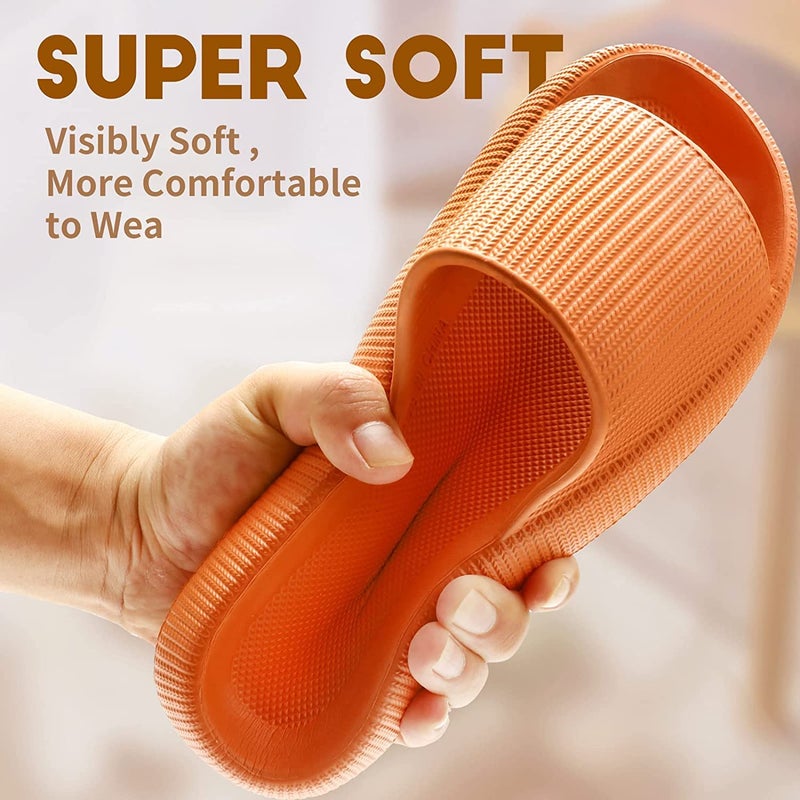 Non-Slip Thick Cloud Slides for Women and Men, Fast-Dry Pillow Slippers for Shower Home Spa Beach - Image 5