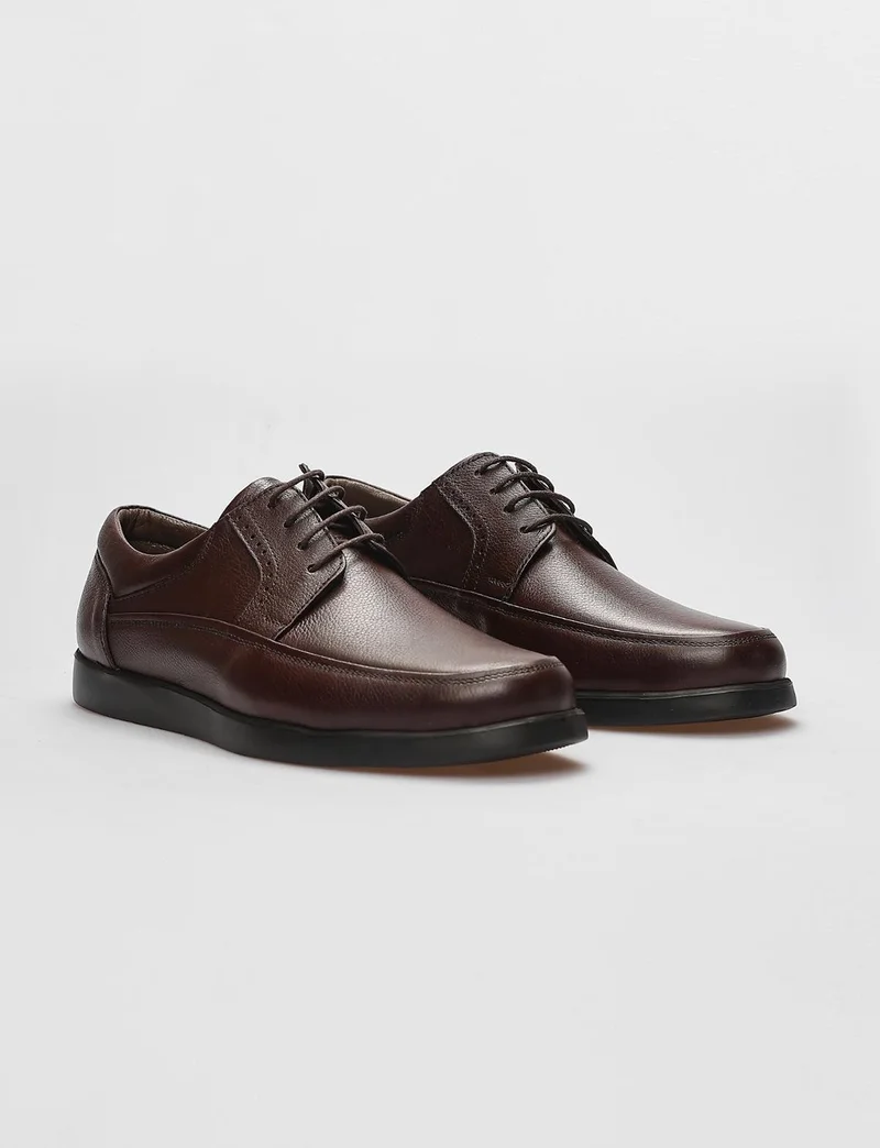 كاباني Leather Brown Lace-Up Men's Casual Shoes
