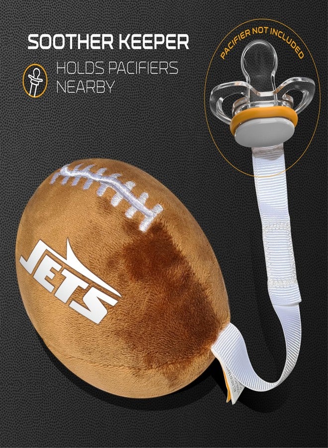 Smilo New York Jets Plush Football Pacifier Holder by Smilo - Officially Licensed NFL Soother Holder - Soft Plush Toy and Dummy Holder - Fits Any Pacifier - Stroller Accessory & Newborn Essential - Image 3
