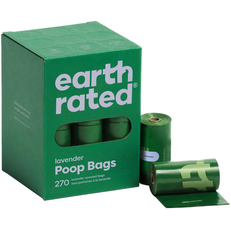 Earth Rated Poop Bags for Dogs, Guaranteed Leak Proof and Extra Thick Waste Bag Refill Rolls, Lavender Scented, 270 Bags - Image 1