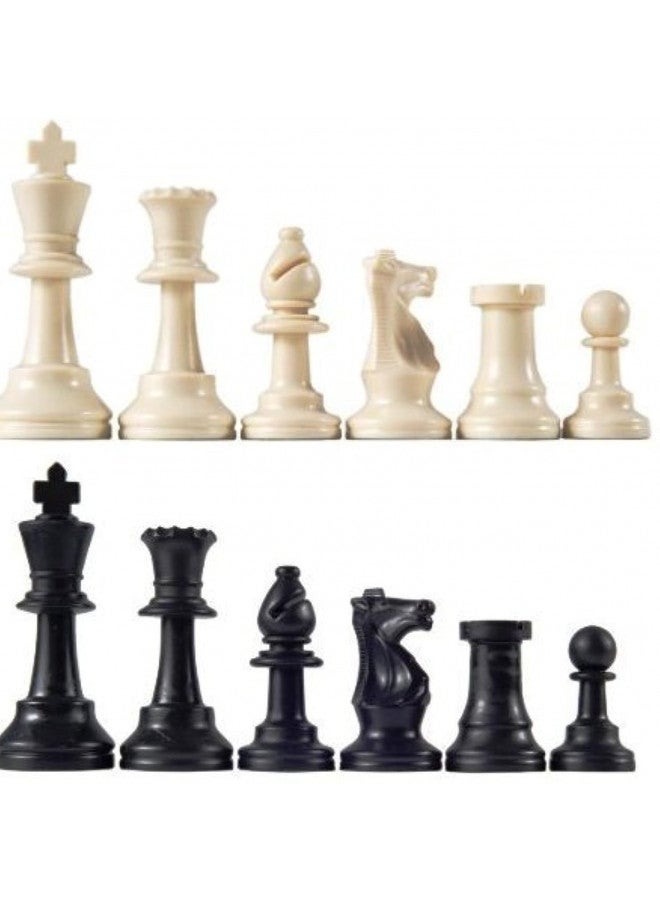 Staunton Tournament Chess Pieces, Triple Weighted with 3.75" King and 2 extra Queens