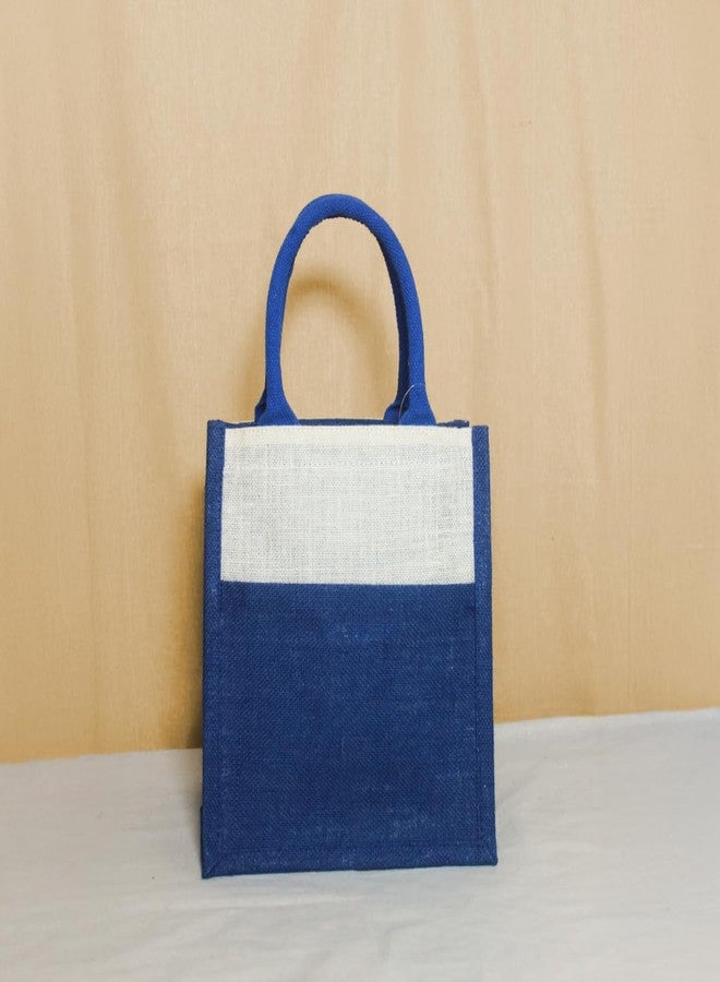 Jute Cottage Madhubani Peacock Jute Lunch Bag - Eco-Friendly Reusable Lunch Tote, Durable & Stylish Indian Handcrafted Design for Tiffin, Ideal for Work, School & Travel Lunchbox - Image 5