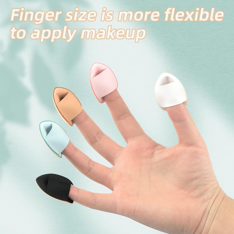 Feelhigh Finger Puff 25 Pcs Finger Powder Puff Mini Makeup Sponge Puff for Foundation Concealer Cosmetic Beauty Makeup Tools - Image 4