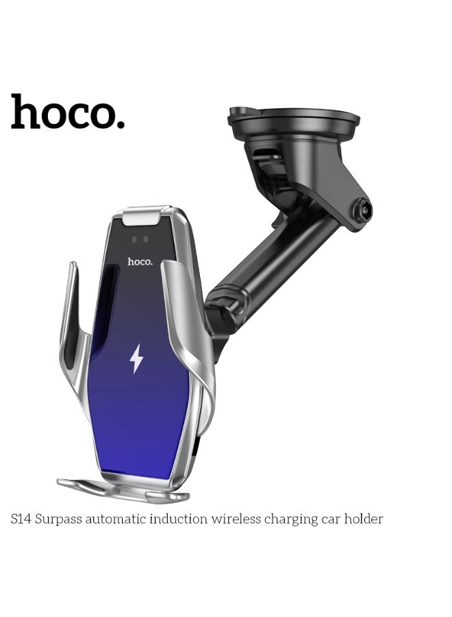 hoco. "S14 Surpass automatic  induction wireless charging car holder" - Image 3