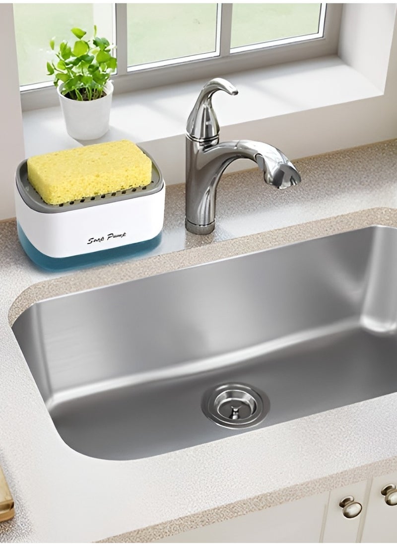 BORTONY Soap Pump Dispenser Kitchen Dish Soap Dispenser with Sponge Holder 2-in-1 Countertop Soap Pump Dispenser for Kitchen Sink Dishwashing Soap Dispenser  - Image 2