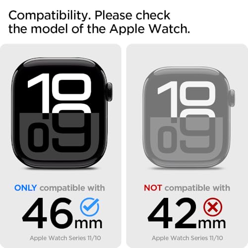 Spigen for Apple Watch Series 11/10 46mm Band with Case, Lite Fit Pro Durable TPU Cover with Lightweight Fabric Strap - Matte Black - Image 2