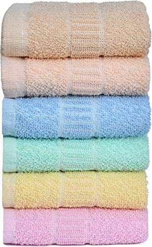 HSR Collection Premium Cotton Hand Towel Set of 6 Piece- 120 GSM, Multicolor - Image 3