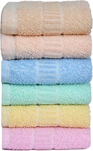 HSR Collection Premium Cotton Hand Towel Set of 6 Piece- 120 GSM, Multicolor - Image 2