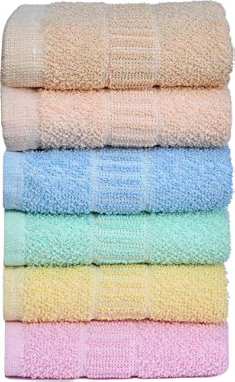 HSR Collection Premium Cotton Hand Towel Set of 6 Piece- 120 GSM, Multicolor - Image 1