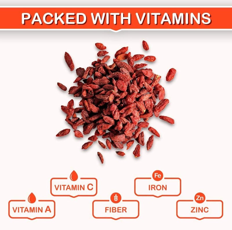 Roots Circle USDA Organic Dried Goji Berries, 14.1 oz Jar - Superfood Snack - Image 2