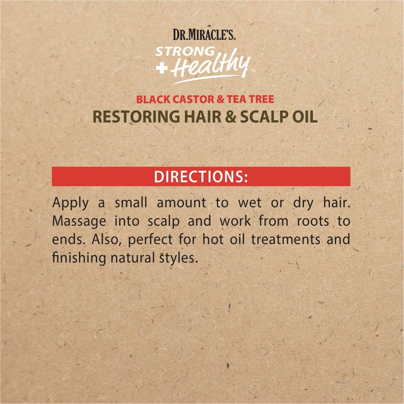 Dr. Miracle's Strong & Healthy Restoring Oil with Black Castor Oil, Tea Tree Oil, and Mango Butter for 2x Moisture - 4oz - Image 3