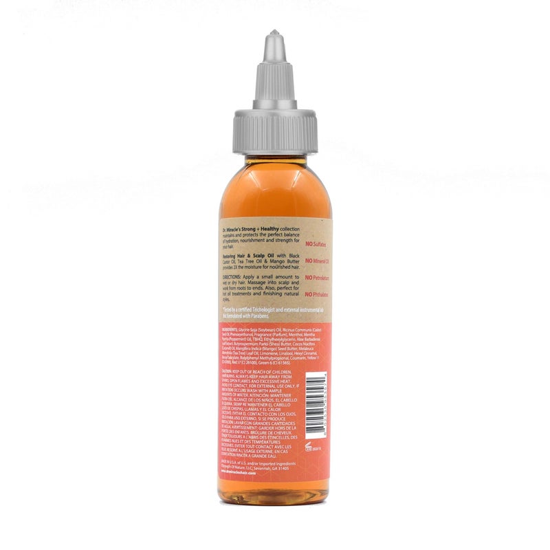Dr. Miracle's Strong & Healthy Restoring Oil with Black Castor Oil, Tea Tree Oil, and Mango Butter for 2x Moisture - 4oz - Image 1