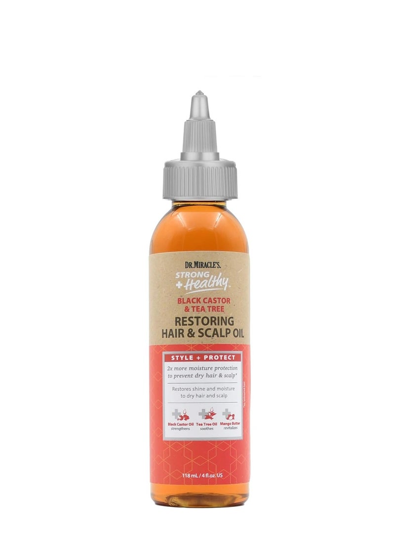 Dr. Miracle's Dr. Miracle's Strong & Healthy Restoring Oil with Black Castor Oil, Tea Tree Oil, and Mango Butter for 2x Moisture - 4oz  - Image 1
