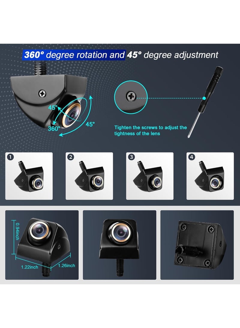 SOLARAE كاميرا احتياطية للسيارات، شاشة عرض أمامية وخلفية بدقة 1080P HD، كاميرا عكسية مقاومة للماء برؤية ليلية بزاوية 170°، كاميرا احتياطية للرؤية الخلفية للسيارة، الشاحنات، المركبات الترفيهية، الجرارات، الحافلات، مقطورات نصف، بيك أب، سوداء - Image 3