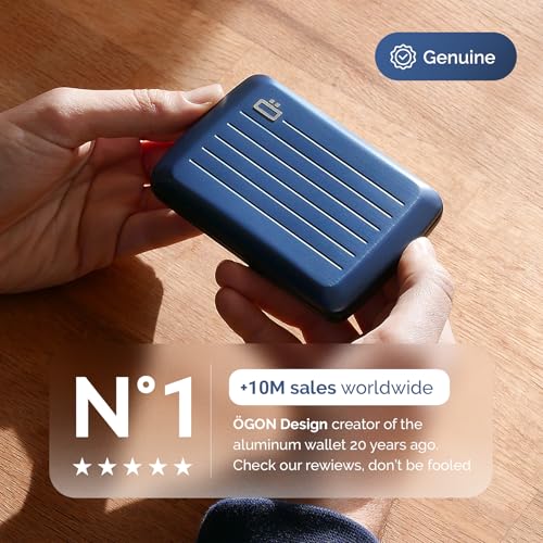 ÖGON -DESIGNS- Aluminum card holder with metal lock, RFID Protection against fraud and demagnetization, Compact wallet, Smart Case OSLO model - Image 3