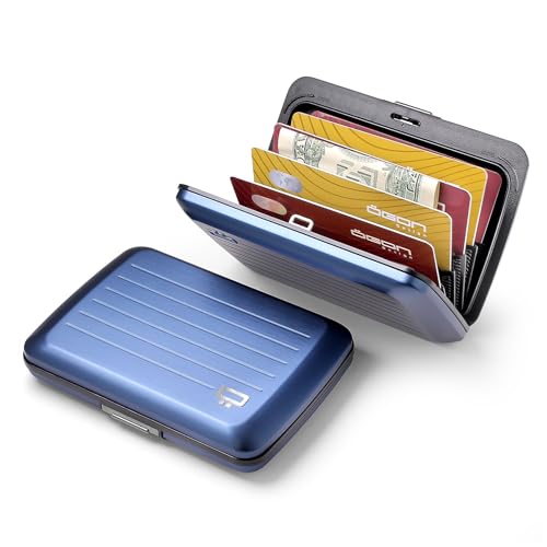 ÖGON -DESIGNS- Aluminum card holder with metal lock, RFID Protection against fraud and demagnetization, Compact wallet, Smart Case OSLO model - Image 2