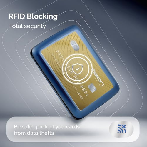 ÖGON -DESIGNS- Aluminum card holder with metal lock, RFID Protection against fraud and demagnetization, Compact wallet, Smart Case OSLO model - Image 5