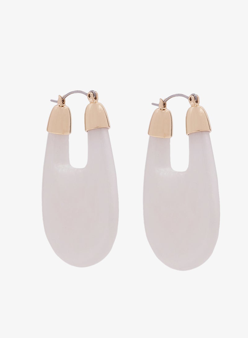 Ginger Resin Detail Hoop Earrings - Image 1