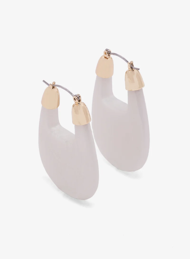 جينجر Resin Detail Hoop Earrings