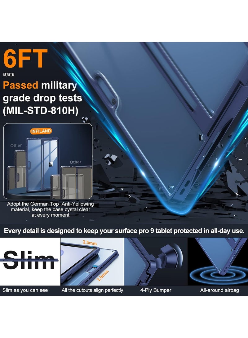 Surface Pro 9 Case, Crystal Clear Multi-Angle Shockproof Cover Compatible with Microsoft Surface Pro 9 (2022), Work with Surface Pro Signature Keyboard u0026 Surface Slim Pen 2 - Image 2