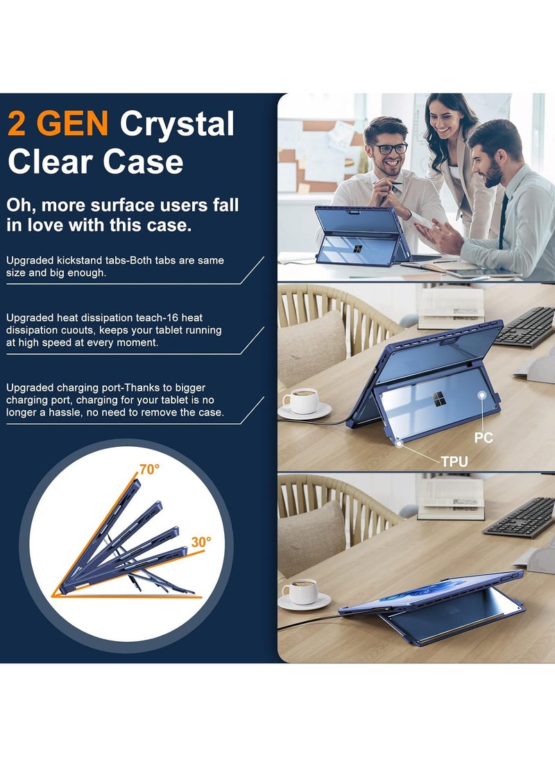 Surface Pro 9 Case, Crystal Clear Multi-Angle Shockproof Cover Compatible with Microsoft Surface Pro 9 (2022), Work with Surface Pro Signature Keyboard u0026 Surface Slim Pen 2 - Image 3