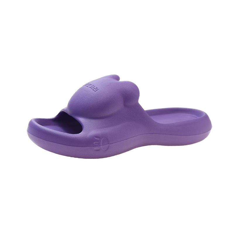 New EVA Macaron Couple Home Slippers Thick Sole Cute Parent-Child Slippers Comfortable Summer Slippers Purple