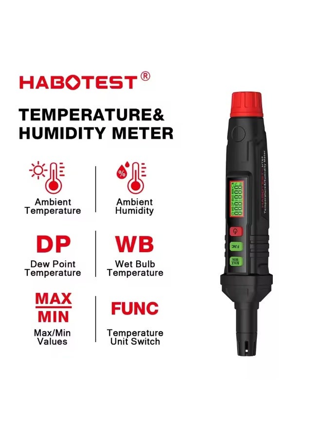 هابوتيست قلم قياس الرطوبة والحرارة الرقمي المحمول HABOTEST HT62 4 في 1 - Image 1
