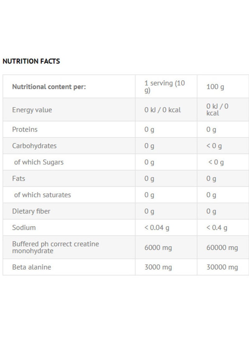 VIKING FORCE LABORATORIES Viking Creatine & Beta Alanine Lemon Flavor, 300g, 30 servings - Image 2