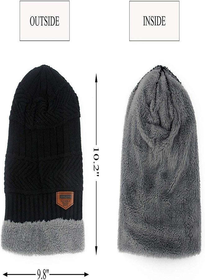 MUKHAKSH Boy’s/Men Latest/Stylish Woolen Winter Black with Grey Fold Cap - Image 2