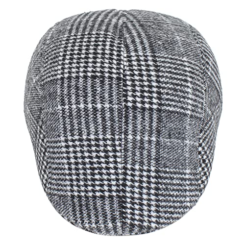 Zacharias Men's Checkered Woolen Golf Cap with Earmuff (Pack of 1) (eg-08_Light Grey_Free Size) - Image 4