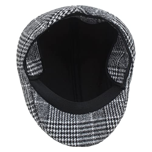 Zacharias Men's Checkered Woolen Golf Cap with Earmuff (Pack of 1) (eg-08_Light Grey_Free Size) - Image 2