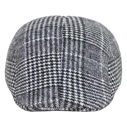 Zacharias Men's Checkered Woolen Golf Cap with Earmuff (Pack of 1) (eg-08_Light Grey_Free Size) - Image 5