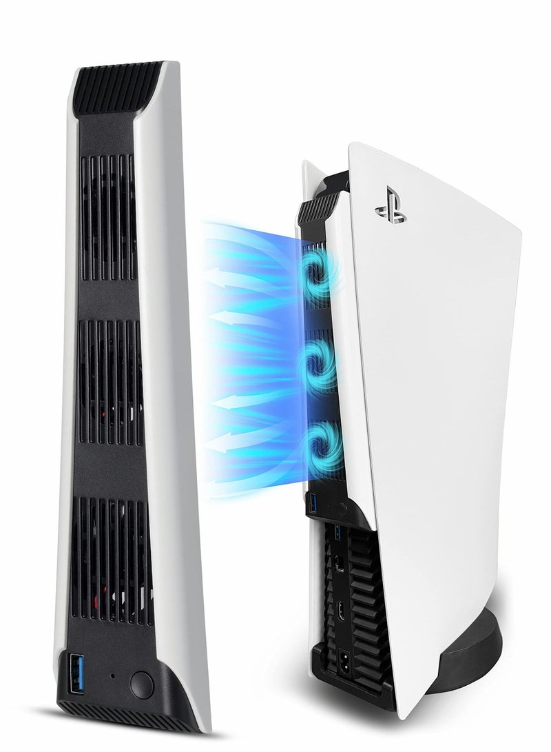 Loquat Cooling Fan for Playstation 5, External Efficient Low-Noise System, Compatible with PS 5 Disc and Digital Editions - Image 1