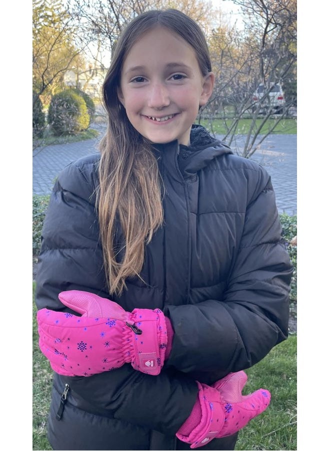 N'Ice Caps Kids Scroll Print Waterproof Thinsulate Insulated Winter Snow Gloves - Image 3