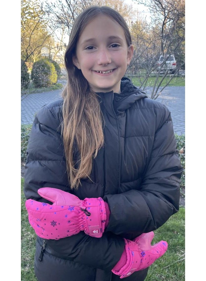 N'Ice Caps Kids Scroll Print Waterproof Thinsulate Insulated Winter Snow Gloves - Image 2