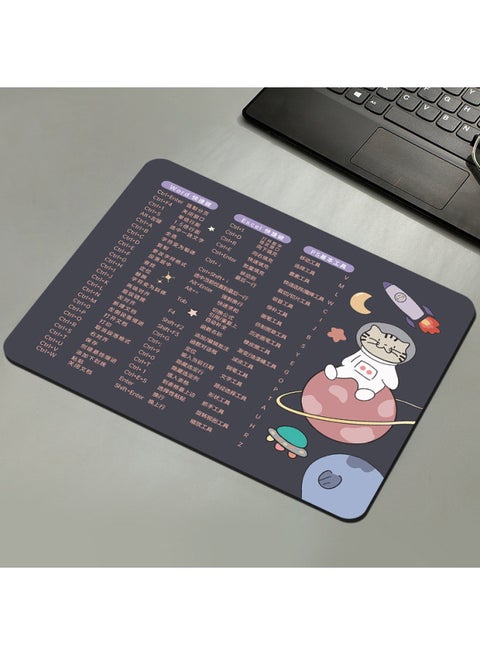 Cartoon Anime Personalized Non-slip Mouse Pad Large And Small Thickened Office Shortcut Key Computer Desk Pad Custom Plus Logo-Color: Length/width/thickness: 250x370x2mm-Pattern:Planet Cat Key