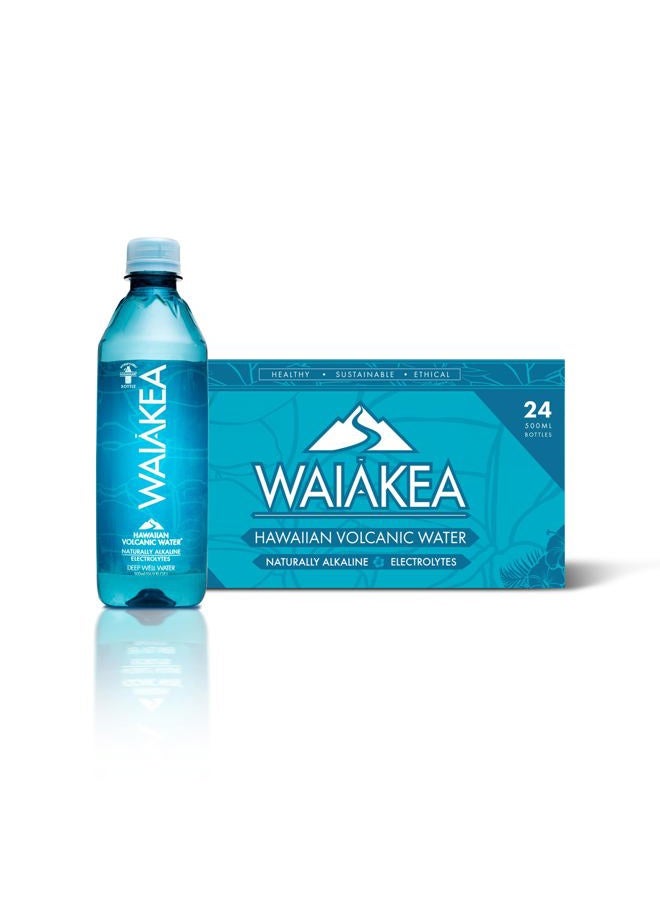 Waiakea مياه بركانية هاواي - مياه قلوية طبيعية - نطاق pH من 7.6 إلى 8.2 - جميع المعادن والإلكتروليتات الطبيعية - زجاجات مياه معاد تدويرها 100% - عبوات مياه 24 - 16.9 أونصة سائلة، 500 مل - Image 1