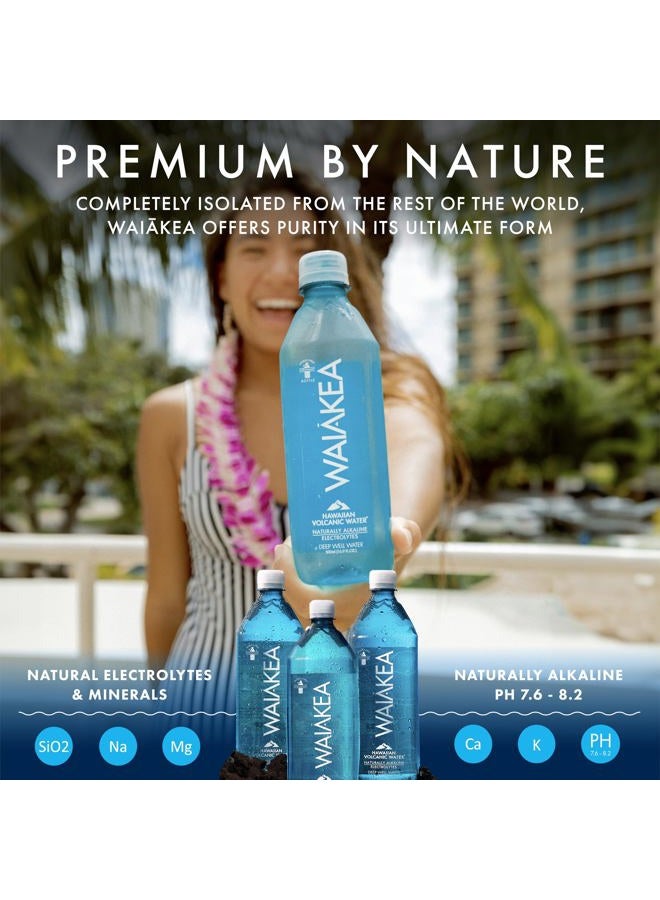 Waiakea مياه بركانية هاواي - مياه قلوية طبيعية - نطاق pH من 7.6 إلى 8.2 - جميع المعادن والإلكتروليتات الطبيعية - زجاجات مياه معاد تدويرها 100% - عبوات مياه 24 - 16.9 أونصة سائلة، 500 مل - Image 2