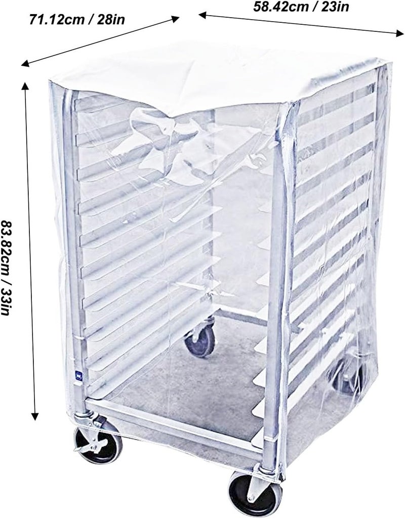 Transparent Foldable PVC Sheet Pan Rack Cover, Clear Bread Rack Cover for Home Kitchen Restaurant, Durable Foodservice Pan Rack Cover with Reinforced Seams, Easy to Clean and Store (10 Tier) - Image 2