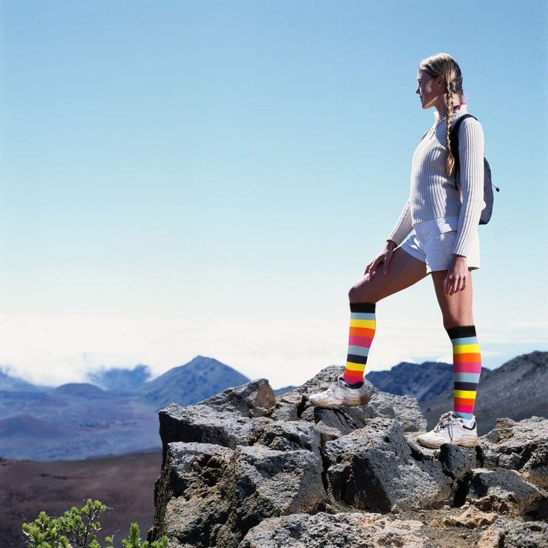 Double Couple 3 Pairs Compression Socks for Women Men Knee High Stocking for Sports Running Travel Nurses - Image 5