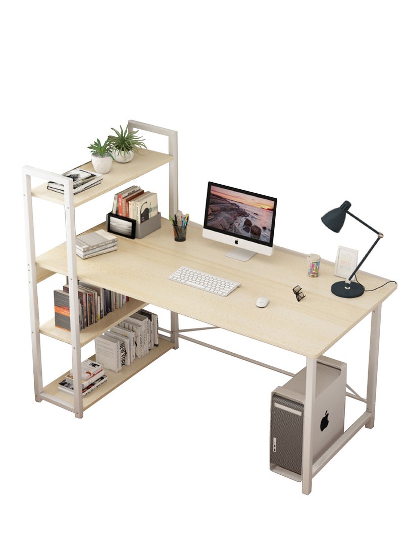 ZUIHAO - Home Office Writing Computer Desk with Bookshelf Modern Simple Study Table - Image 1