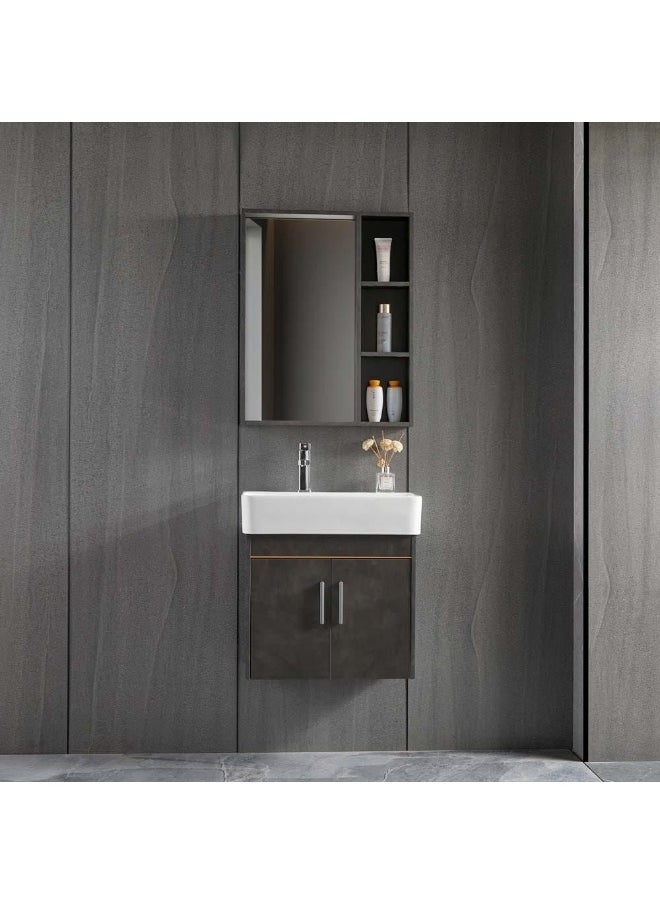 DANUBE HOME - Milano Luxury And Modular Zeny Vanity With Mirror Frame With Ceramic Wash Basin And Large Storage Space - Image 1